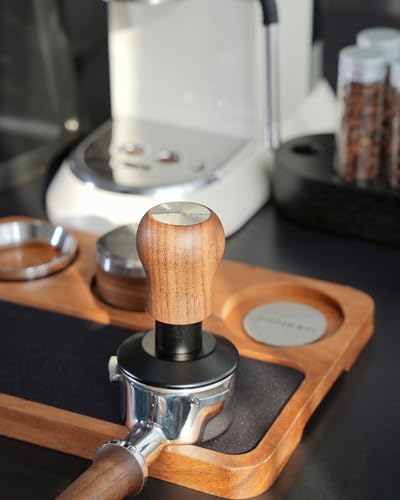 51mm Espresso Tamper, 3 Spring Loaded 30lb Pressure Click Walnut Handle - Image 7