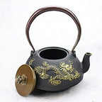 Cast Iron Tea Kettle Cast Iron Teapot Black - Unique Dragon- for Living Room Or Outdoor Party Teapots - Image 5