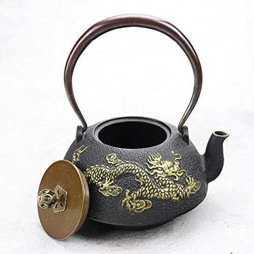 Cast Iron Tea Kettle Cast Iron Teapot Black - Unique Dragon- for Living Room Or Outdoor Party Teapots - Image 5