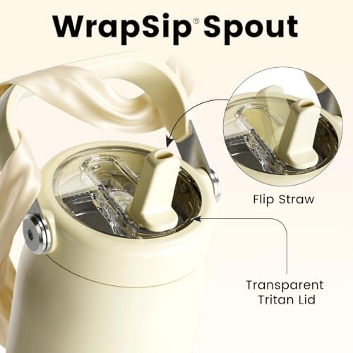 Fjbottle WrapSip 24 oz Insulated Tumbler with Flip Straw and Handle - Image 3
