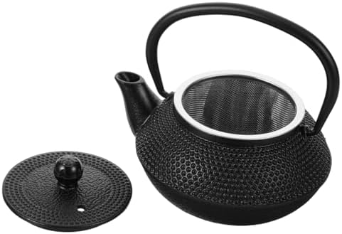 Cast Iron Teapot 0.3l Black for Xmas Natural Brewing Experience by Abaodam
