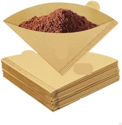 50/100pcs V01/V02 Coffee Filter Bag Foldable Cone-shaped Paper For Pour Over Drip(V02(for 2-4 people),100pcs) by Unknown