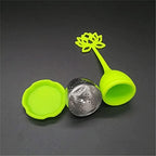 Tea Pot 1pcs Silicone Shaped Stainless Steel Tea Infuser Teaspoon Loose Leaf Herb Tea&Coffee Strainer Measure Intense Infuser (Color : Green) - Image 7