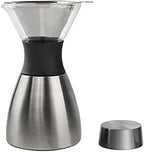 asobu Insulated Pour Over Coffee Maker (32 oz.) Double-Wall Vacuum, Stainless-Steel Filter and Take on the Go Carafe (Silver) - Image 4