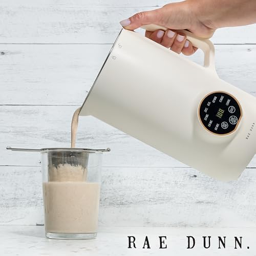 Rae Dunn 8-in-1 Nut & Plant Milk Maker – Almond, Oat, Soy & More – 800ml Cold / 700ml Hot – Automatic, Delay Start, Self-Clean – Includes Stirrer, Measuring Cup & Brush, Cream - Image 5