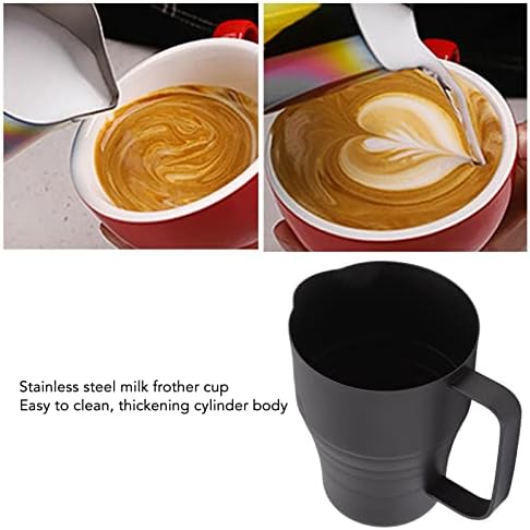 32oz Milk Frothing Pitcher, Stainless Steel Espresso Steaming Pitcher, Milk Frother Cup with Tapered Spout, Espresso Machine Accessories Thicken Coffee Milk Latte Art Jug Cup for Home, Coffee Shop - Image 4