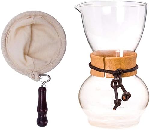 480ml Pour Over Coffee Maker with Flannel Filter Set Glass Carafe Coffee Dripper Pot - Image 3