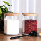 Set of 2 Large Glass Food Storage jar, 100 FL OZ (3000ml) Glass Flour Canister with Airtight Bamboo Lids for Kitchen Corner, BPA-Free Flour Container for Sugar, Ground Coffee, Rice and Dry Food - Image 6