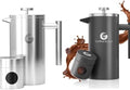 Coffee Gator French Press Coffee Maker 34oz, Double Insulated Stainless Steel Silver and Gray by CoffeeGator