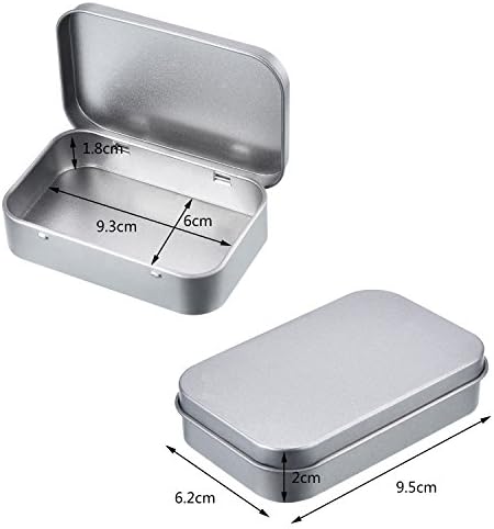Hotop 40 Pack Metal Rectangular Empty Hinged Tins 3.75 x 2.45 x 0.8 Inch Box Containers with Lids Mini Portable Box Small Storage Kit, Home Organizer (Silver) - Image 2