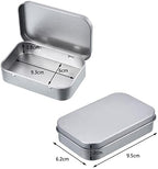 Hotop 40 Pack Metal Rectangular Empty Hinged Tins 3.75 x 2.45 x 0.8 Inch Box Containers with Lids Mini Portable Box Small Storage Kit, Home Organizer (Silver) - Image 2