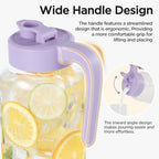 Mason Jar Pitcher, 2 pcs 64 oz (2 quart), Glass Pitcher with Lid - Image 2