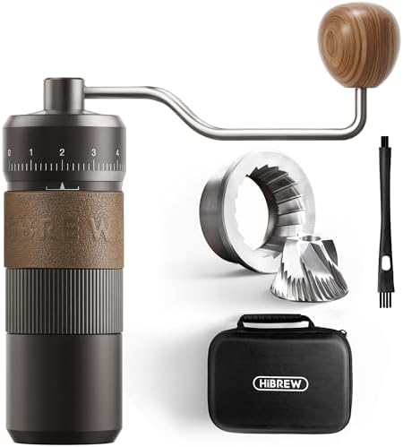 HiBREW G4B Manual Coffee Grinder, Adjustable Dial Aluminum Burr Mill by HiBREWCoffee