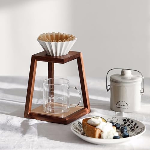 watchget Pour Over Coffee Station Coffee Dripper Stand Wooden Drip Station Pour Over Coffee Maker Stand Filter Holder - Image 5
