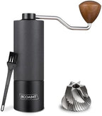 Manual Coffee Grinder, Burr Coffee Bean Grinder with CNC Stainless Steel Burr, Aluminum Alloy Body, Magnetic Wooden Handle, Adjustable Hand Coffee Grinder for Espresso, Pour Over, French Press by RCOAIMT