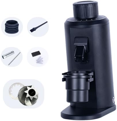 G163C Electric Single Dose Coffee Grinder with 63mm CNC 8-Core Conical Burr, 72W 160 RPM, Stepless Adjustment & Anti-Static for Espresso and Pour Over, Coffee Bean Miller (Black) by Unknown