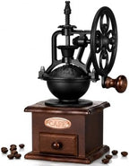 Vintage Manual Coffee Grinder Maker - High Hardness Ceramic Core Coffee Bean Grinder With Solid Wood Base And Drawer Powder Box Classic Coffee Grinders For Home Use by Xdalula