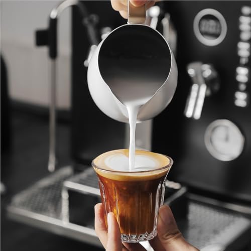 Milk Frothing Pitcher Milk Frothing Pitcher Stainless Steel 20oz/600ML Coffee Frother Cup With Measurement(Steel) - Image 5