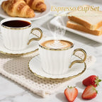 Espresso Cups with Saucers, 3.5 oz Demitasse Turkish Coffee Cup - Image 3