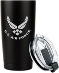 Military Gift Shop 20oz Air Force Tumbler, Double-Walled Insulated Steel USAF Coffee Mug with Lid | Air Force Gifts | USAF 20oz Tumbler by Military+Gift+Shop