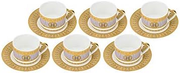 Imperial I12-620, Porcelain Tea Set for 6, 6 Teacups (8 Oz) and 6 saucers (6'' Dia), Mosaic Designed Bone China Tea Party Set, Wedding Gift - Image 3