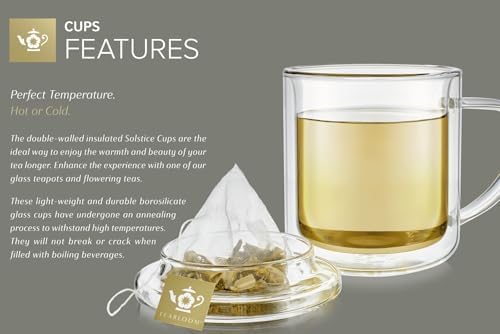 Teabloom Double-Wall Glass Cups with Lids – Set of 2 Insulated 8 oz Borosilicate Glass Mugs, Lead-Free & Plastic-Free, Pure Taste, Temperature-Retention, Dishwasher/Microwave Safe - Image 4