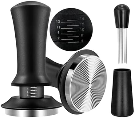 Coffee Tamper Spring Espresso Tamper 51mm 53mm 58mm Coffee Tampers And Coffee Stirrer Stainless Steel Tampers Coffee Accessories(58mm,Wooden-2Pcs) - Image 2