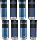 Contigo SNAPSEAL Insulated Stainless Steel Travel Mug with Grip. Blue Corn Transparent Satin & Midnight Berry, 20 oz (Pack of 8) by Contigo