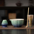 Matcha Whisk Set, Matcha Bowl with Spout(17oz), Matcha Whisk and Holder, Bamboo Matcha Scoop - 4 Pcs Ceremonial Grade Matcha kit for Matcha Tea Lovers Blue & Green by Unknown