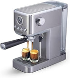Epsilon Coffee Machine with Milk Frother, Compact 20-Bar Espresso Maker, Hot and Iced Coffee Maker with Removable Water Tank, Cold Brew Feature, and Steam Wand, 1.2L Capacity - Stainless Steel by Epsilon