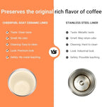 CHEERFUL GOAT Ceramic Lined Coffee Mug – Stainless Steel Travel insulated Tumbler with Ceramic Liner, with lid, 10oz Cup for Hot and Cold Water Coffee at Home, Office, or On the Go (Orange) - Image 4
