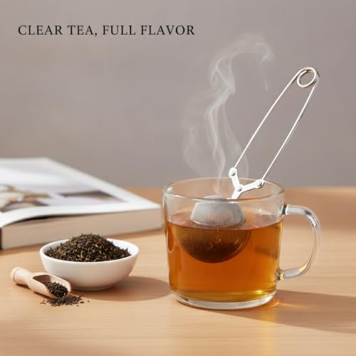 Stainless Steel Tea Ball Infuser with Fine Mesh Filter for Loose Leaf Tea, Reusable Spherical Strainer for Mugs and Teapots - Image 2