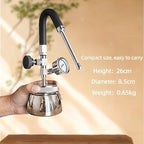 Outdoor Milk Frother, Stainless Steel Steam Milk Frothing Pitcher, Electric Milk Steamer, Split Design, with 3-hole Nozzle/Air Pressure Gauge, Washable and Easy To Clean, for Latte.(Black) - Image 4