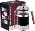 French Press Coffee Maker 27oz Stainless Steel Coffee Press High Level Filter Borosilicate Glass Heat Resistant Insulated Pot with Wooden Handle. Brew Coffee and Tea BPA Free by SPLITOAKCOFFEEROASTERS