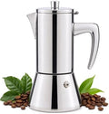 Stainless Steel Moka Pot 9 Cup 20 oz, All-Metal Stovetop Espresso Maker, Plastic-Free Non-Toxic, for Induction Gas Electric Ceramic Halogen, Portable Camping Travel by Unknown