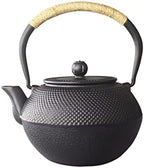Workshop Cast Iron Teapot Iron Metal Teapot Hobnail Hand-Size 1.2L with Removable Stainless Steel Infuser Black Teapot by Unknown
