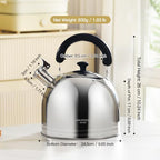 Tea Kettle, 5.7QT 6L Whistling Tea Kettle for Stove Top - Image 2