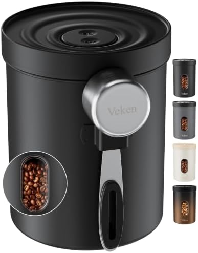 Veken Electric Vacuum Coffee Canister with Window, Auto-Seal Container,14OZ by Veken