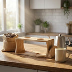 Wooden Pour Over Stand Dual Hole for Two Cups - Image 4