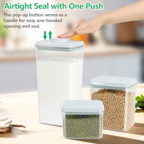 3 Pack Pasta Sugar Storage Containers with Pop-up Lid 1.26 + 2.11 + 3.48 Qt - Image 2