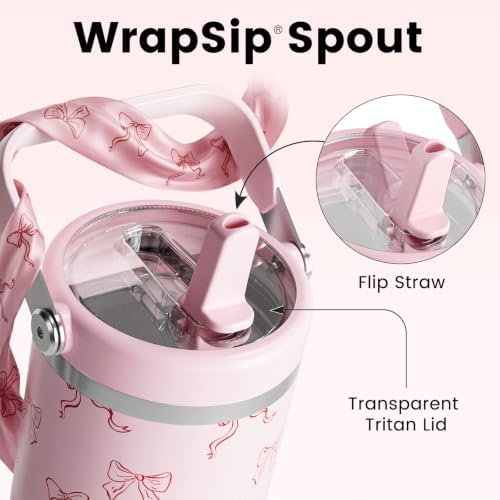Fjbottle WrapSip 40 oz Insulated Tumbler with Flip Straw and Handle - Image 3