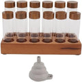 Aramox Coffee Bean Cellars, Coffee Bean Storage Tubes with Walnut Wood Stand Lid Glass Cellars Single Dose Coffee Bean Container for Kitchen (2 Rows 12 Holes) by Aramox