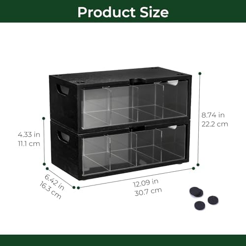 Bamboo Stackable Tea Bag Organizer - 2-Piece Large Capacity Box Set - Image 3