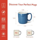 Sweese Stackable Coffee Mugs - 10 Oz Porcelain Cups for Specialty Coffee Drinks, Cappuccino, Cafe Mocha, Latte and tea, Set of 6, Cool Assorted Colors - Image 2