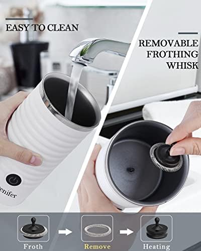 Milk Frother, Milk Frother and Steamer for Frothing and Heating Milk, 4 IN 1 Multifunction Milk Frother Electric for Hot & Cold Froth, Automatic off & Easy Cleaning, Black, JC-A2-W1 - Image 7
