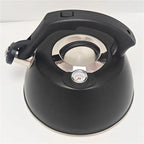 Stainless Steel Tea Kettle with Thermometer, Whistling Teakettle for Stove Top, Fast Heating Hot Water Boiler Heater Teakettle(Black-3.5L) - Image 6