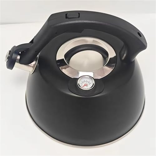 Stainless Steel Tea Kettle with Thermometer, Whistling Teakettle for Stove Top, Fast Heating Hot Water Boiler Heater Teakettle(Black-3.5L) - Image 6