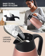 70 oz Thermal Coffee Carafe for keeping hot, Updated Carafe for hot liquid, Airpot Insulated Stainless Steel Vacuum Thermal Pot for Coffee, Hot Water,Keep Hot 12 Hours (pink+pink) - Image 4