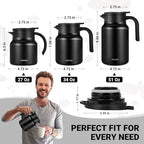 Insulated Coffee Carafe, 51 oz, Keeps Hot for 12H, Black - Image 4