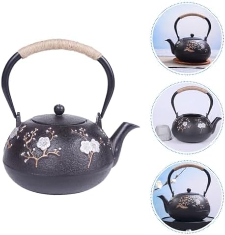 TOYANDONA Cast Iron Teapot Japanese Style Tetsubin Iron Tea Kettle Household Desktop Tea Pot for Office and Tearoom Use - Image 6